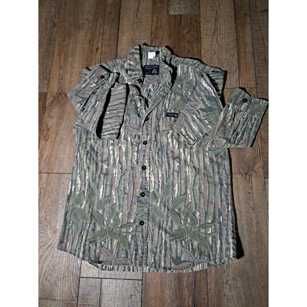 Vintage Rattler Brand Realtree Camo Hunting Shirt Men’s Med Long Sleeve USA Made